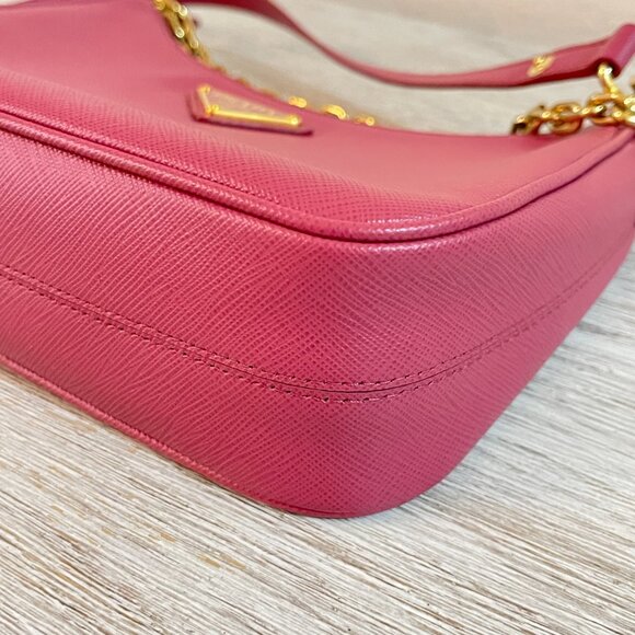 Prada Re-Edition Mini Saffiano Leather Bag Bruyere Pink Mint Condition!! - Picture 8 of 16
